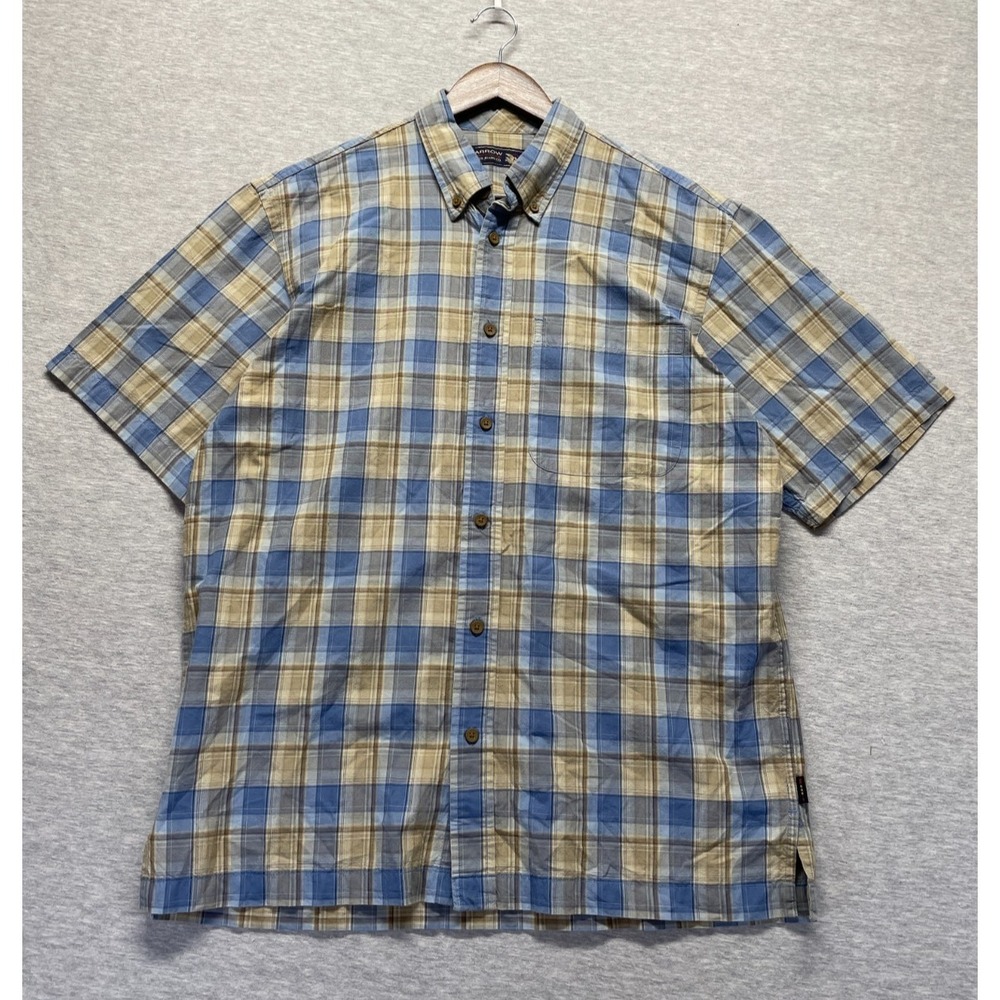 Arrow Blue Jeans Co Shirt Mens M Multicolor Plaid Cotton Side Slit‎ Button Down